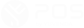 White logo featuring a stylized 'Y' in a circle with the text 'POS by YUVENDA'.